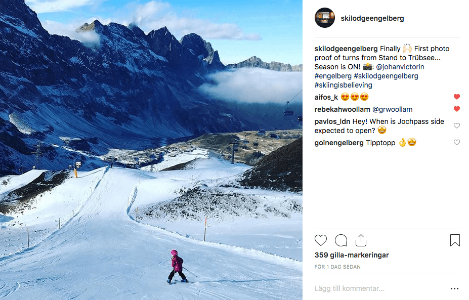 Johan victorin snapping a photo on the pistes in Engelberg.