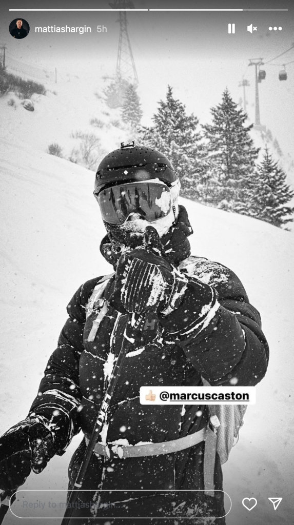 Marcus getting face shots by the powder turns in engelberg!