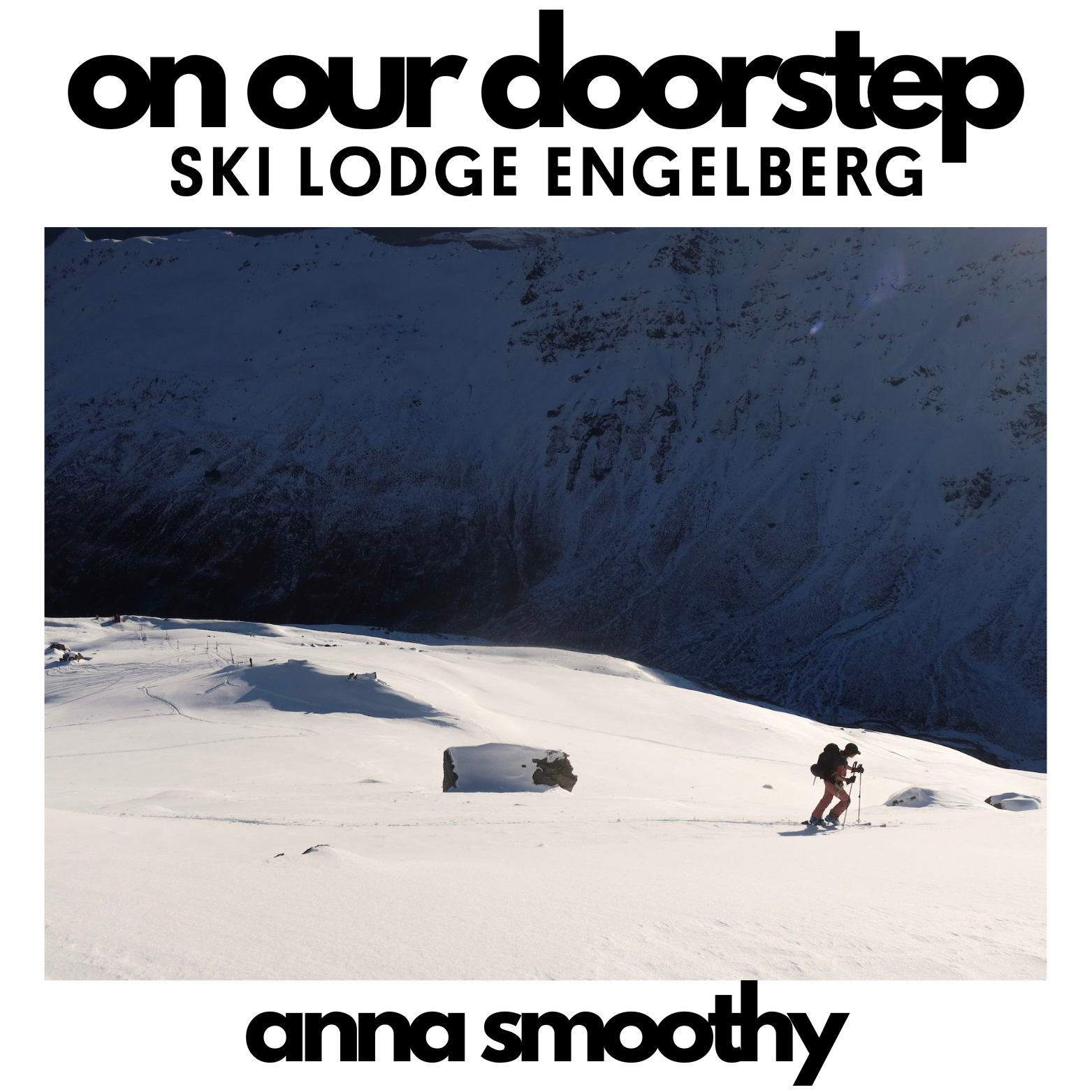 Ski Lodge On Our Doorstep Logo with image of skier Anna Smoothy