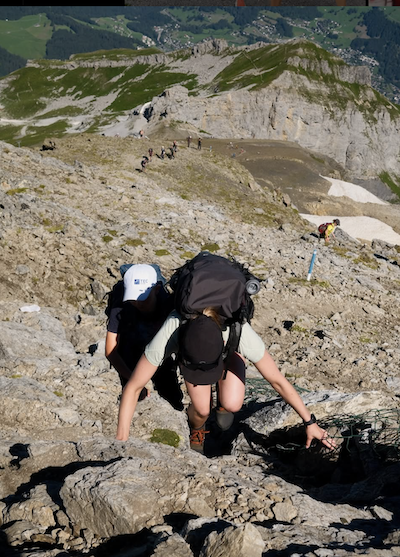 Trailrunner climbing up mount Titlis, Titlis Bergtrophy - Engelberg 