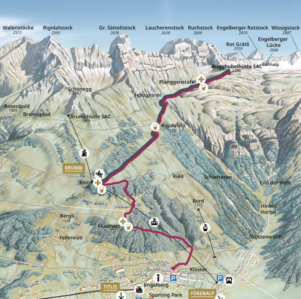 Map over Rugghubelhütte Berglauf