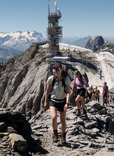 Trailrunner on top of gross Titlis, enjoying the summit - Engelberg 