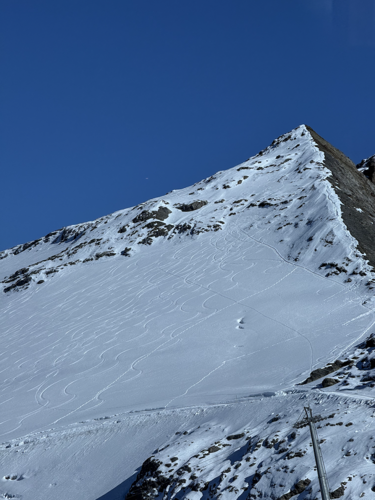 Pow turns on the titlis top