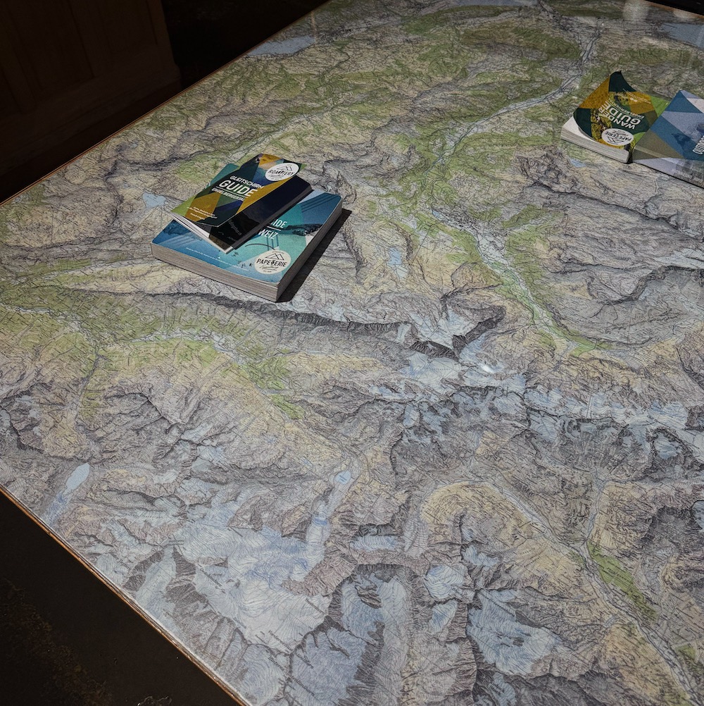 Big mapp over Engelberg in the Roastery Engelbergs coffe shop