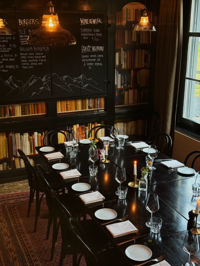 Group dinner in the Library