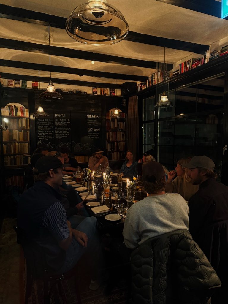 Group dinner in the Library