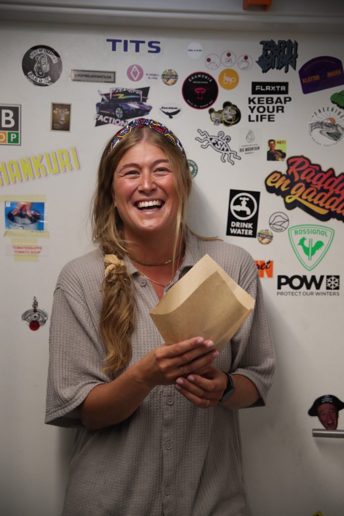 From inside the lodge - Staff Burger Monday, Ida