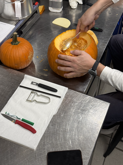 Pumpkin carving at ski Lodge Engelberg