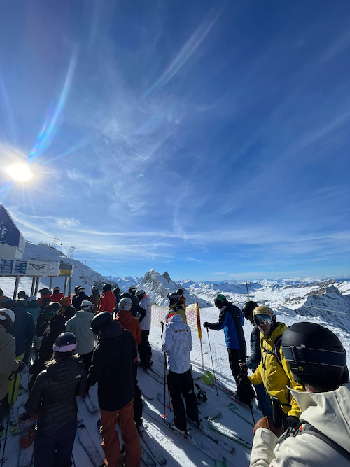 Lift lines in the IceFlyer on Mt. Titlis