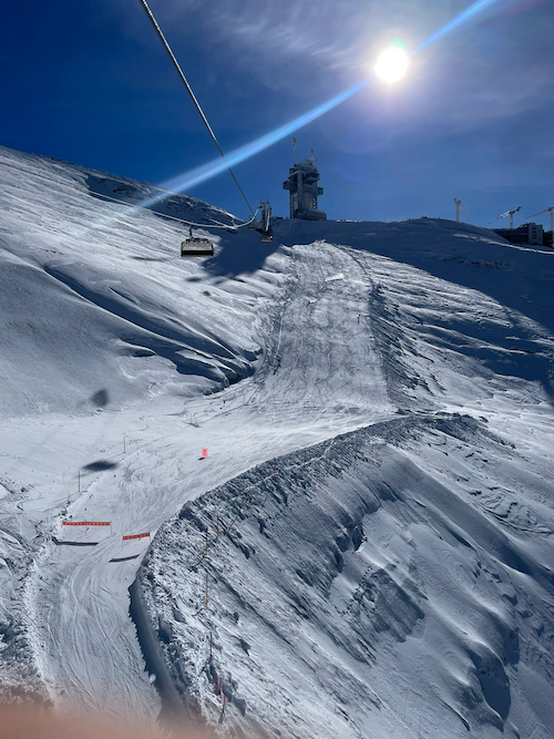 Skiing on Mt. Titlis in November