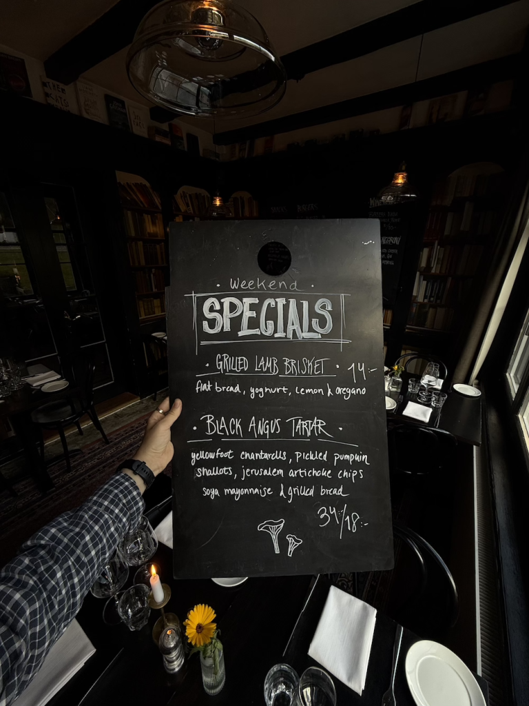 Weekend Specials Black board Ski Lodge Engelberg