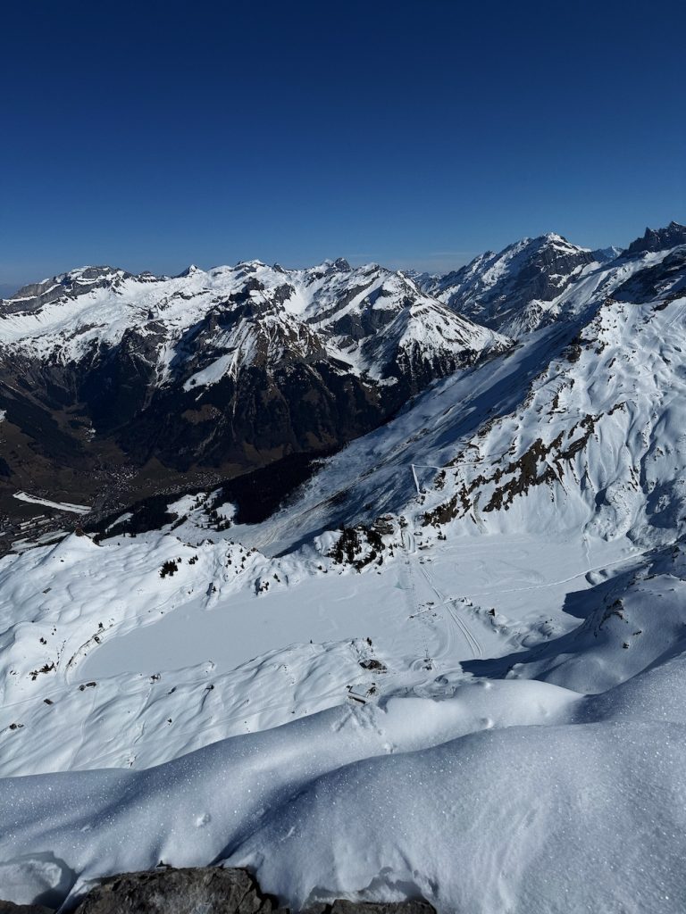Trubsee from above, Spring in the valley winter on the mountains!